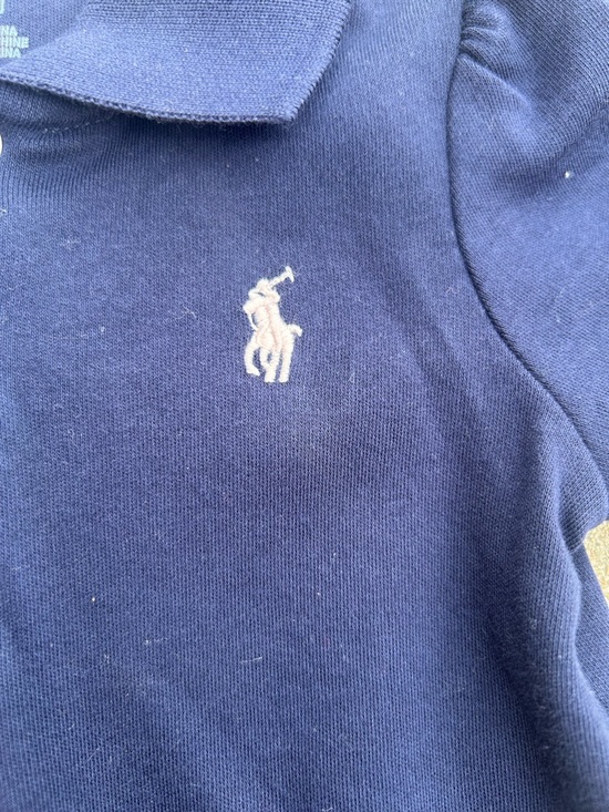 Ralph Lauren Navy Girls Polo Dress with Ruffle Hem - Picture 3 of 4